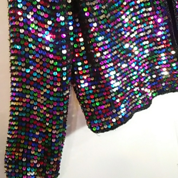 Jackets & Blazers - Multicolored Sequin Jacket